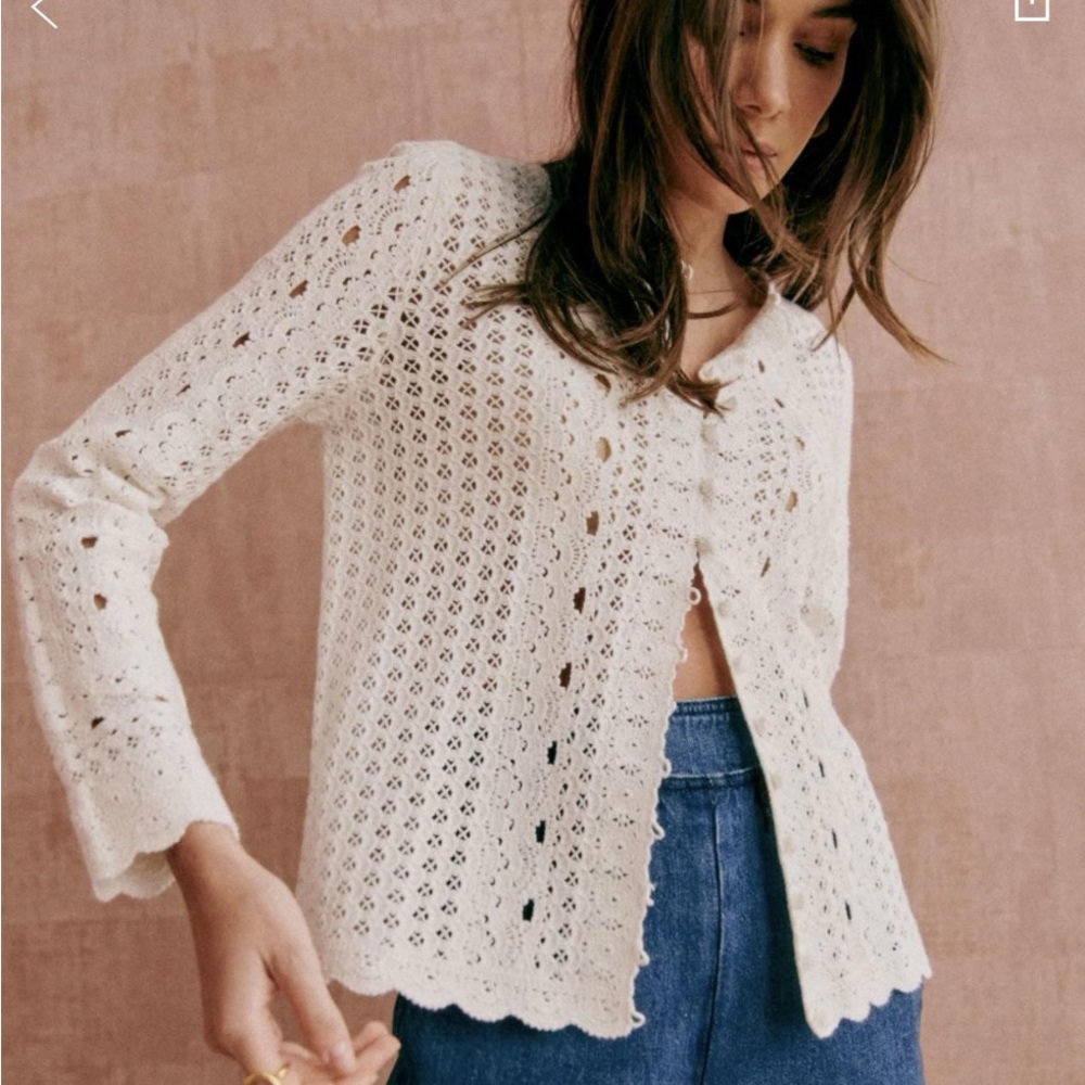 Sezane Noelia Cardigan Ecru - Size S